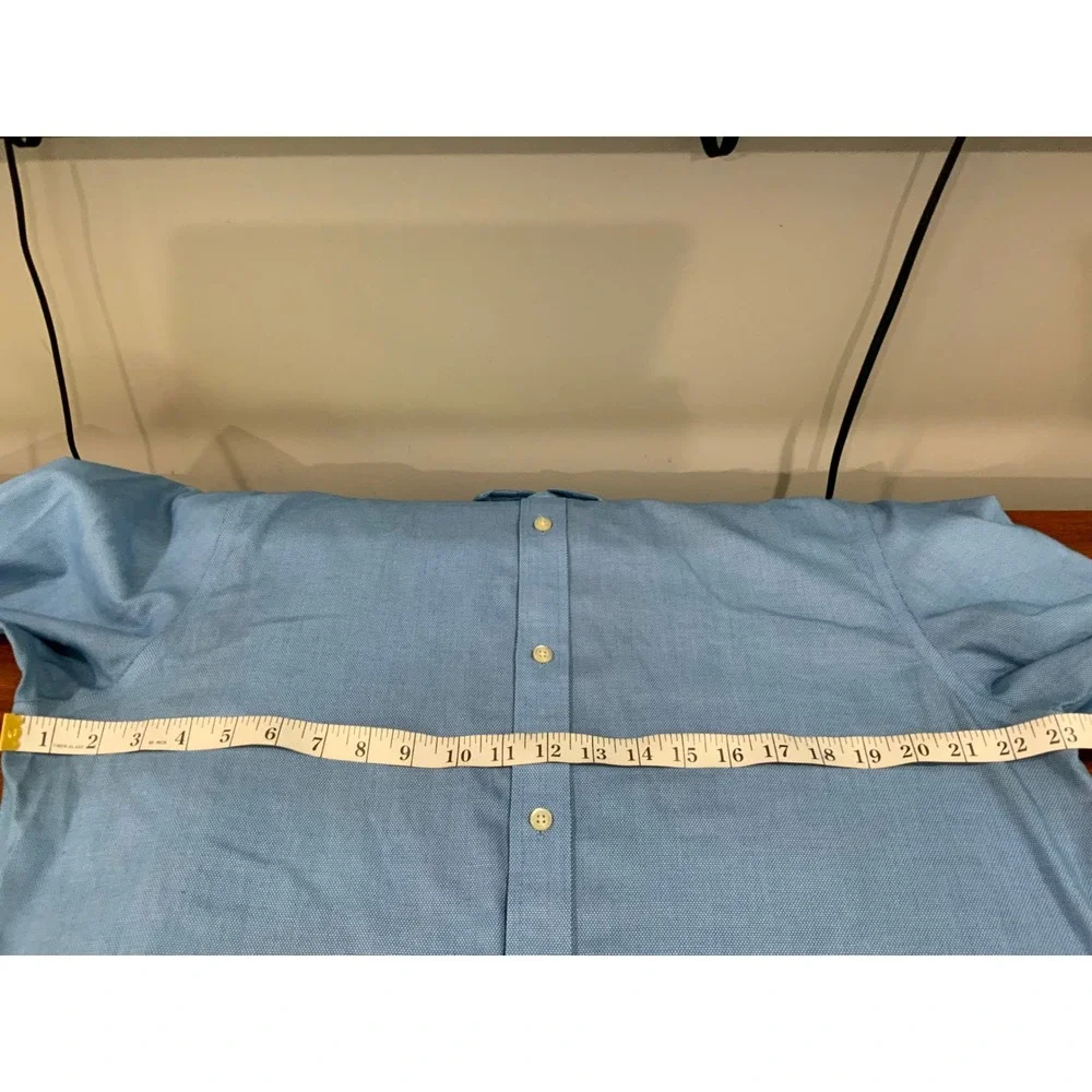 Banana Republic Mens XL Non-Iron Tailored Slim Fit Blue Cotton Dress Shirt